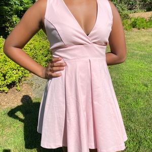TOBI light pink skater dress